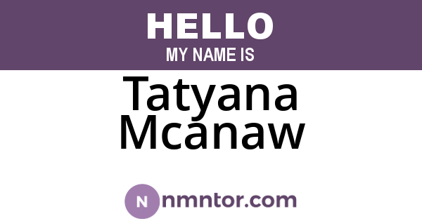 Tatyana Mcanaw
