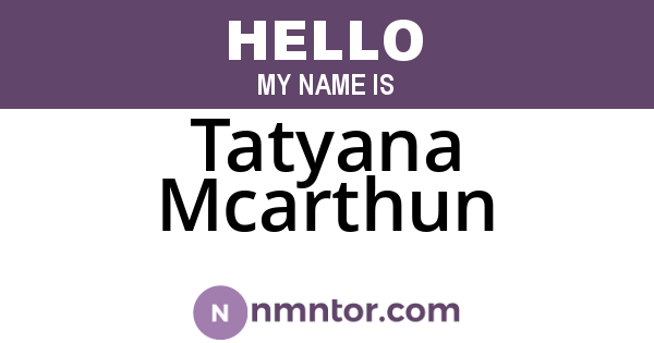 Tatyana Mcarthun