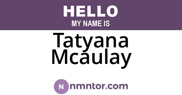 Tatyana Mcaulay