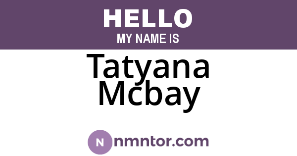 Tatyana Mcbay