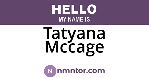 Tatyana Mccage