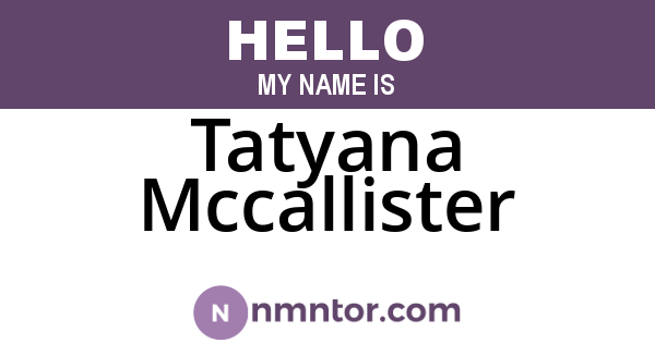 Tatyana Mccallister