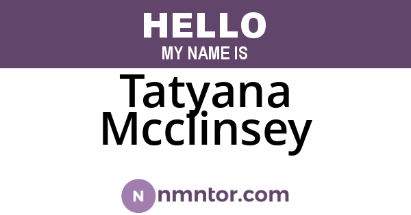 Tatyana Mcclinsey