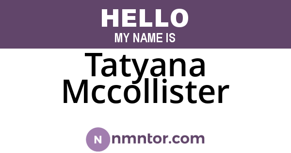 Tatyana Mccollister
