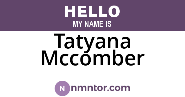 Tatyana Mccomber
