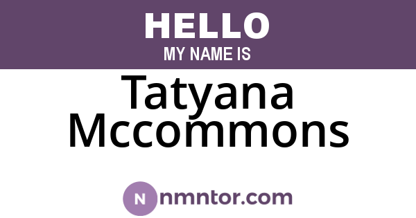 Tatyana Mccommons