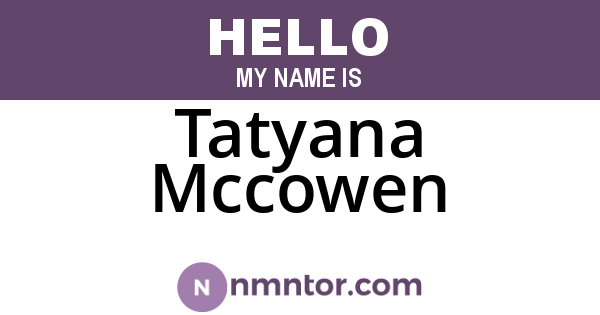 Tatyana Mccowen