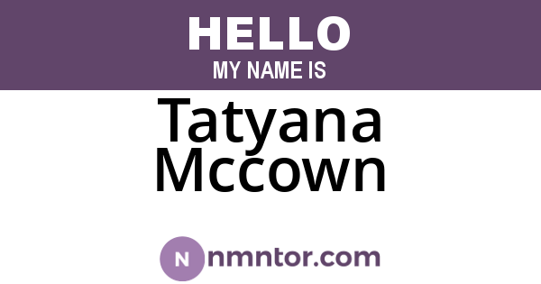 Tatyana Mccown