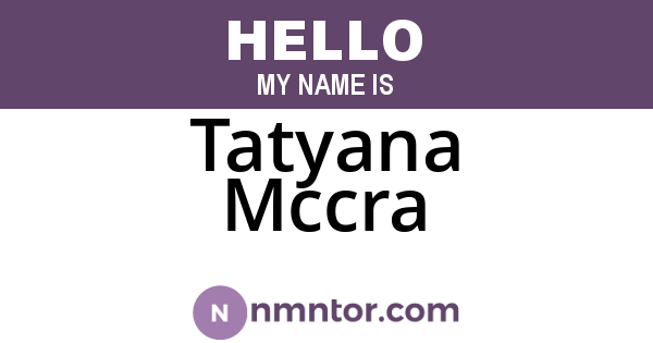 Tatyana Mccra
