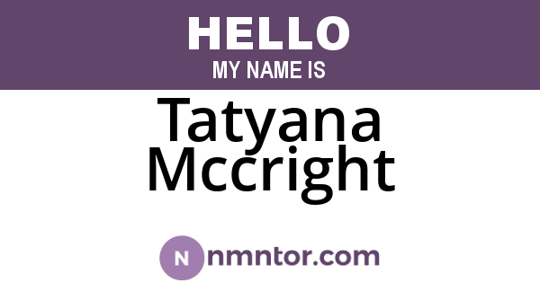 Tatyana Mccright