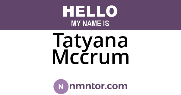 Tatyana Mccrum