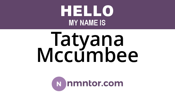 Tatyana Mccumbee