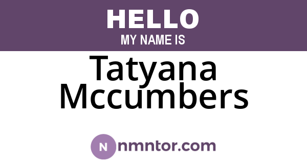 Tatyana Mccumbers