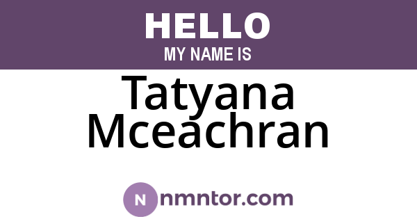 Tatyana Mceachran
