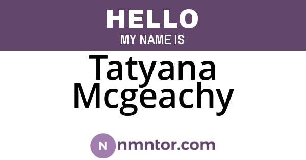 Tatyana Mcgeachy