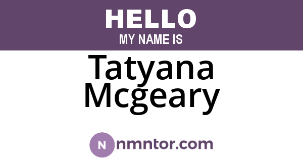Tatyana Mcgeary