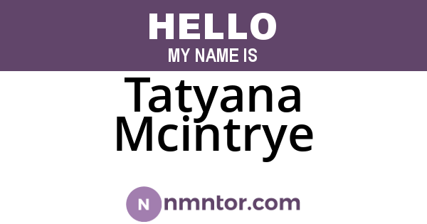 Tatyana Mcintrye