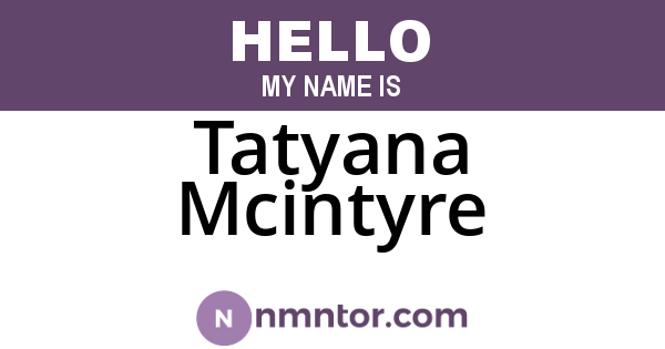 Tatyana Mcintyre