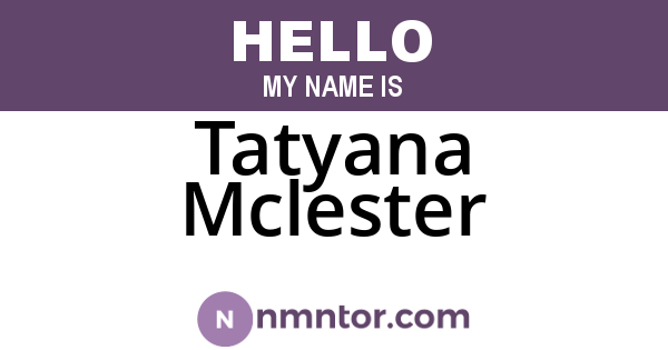Tatyana Mclester
