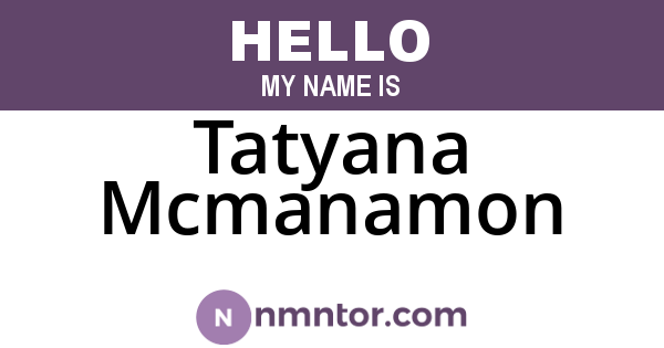 Tatyana Mcmanamon
