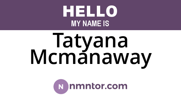 Tatyana Mcmanaway