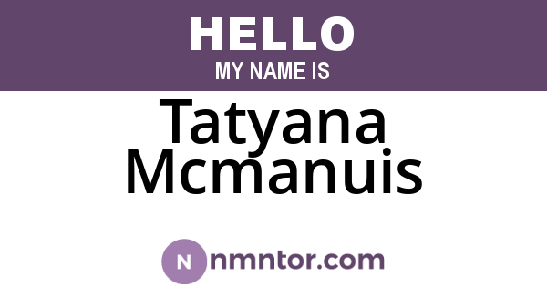 Tatyana Mcmanuis