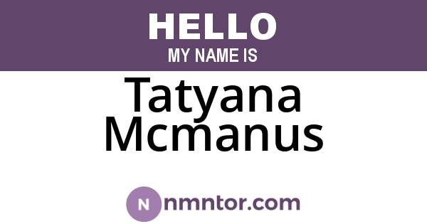 Tatyana Mcmanus