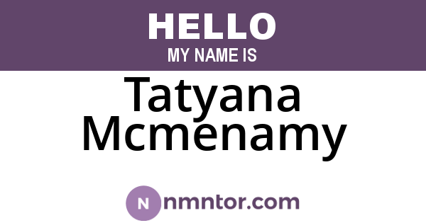 Tatyana Mcmenamy