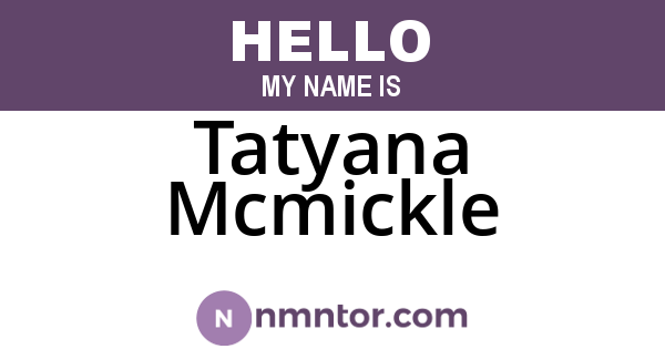 Tatyana Mcmickle