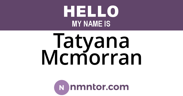 Tatyana Mcmorran