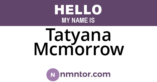 Tatyana Mcmorrow