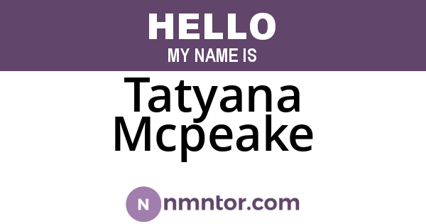 Tatyana Mcpeake