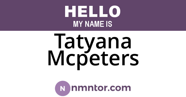 Tatyana Mcpeters