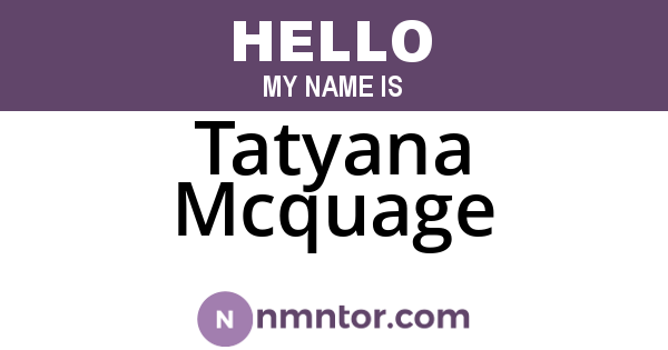 Tatyana Mcquage