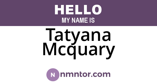 Tatyana Mcquary