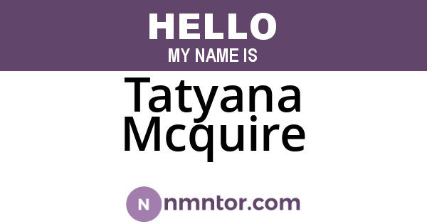 Tatyana Mcquire