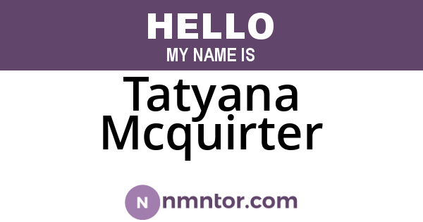 Tatyana Mcquirter