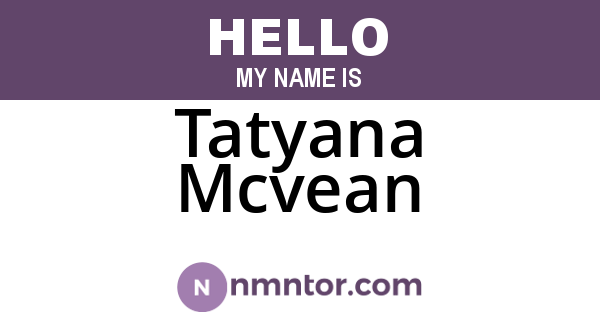 Tatyana Mcvean
