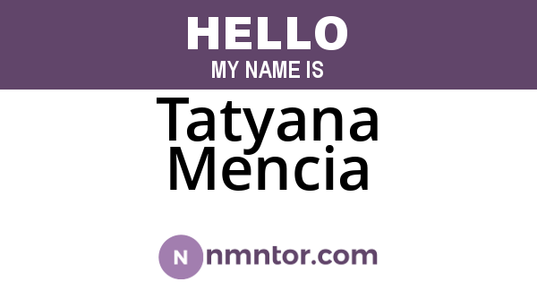 Tatyana Mencia