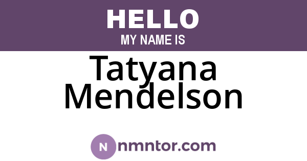 Tatyana Mendelson