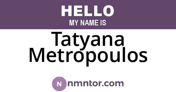 Tatyana Metropoulos