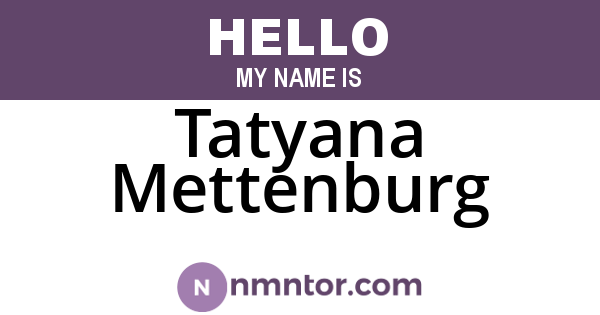Tatyana Mettenburg