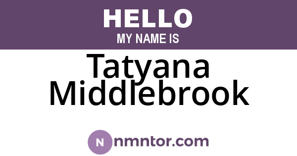 Tatyana Middlebrook