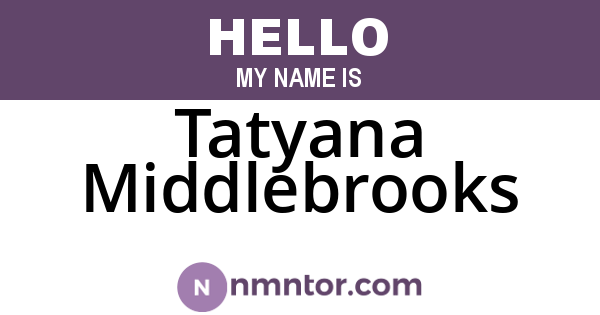 Tatyana Middlebrooks