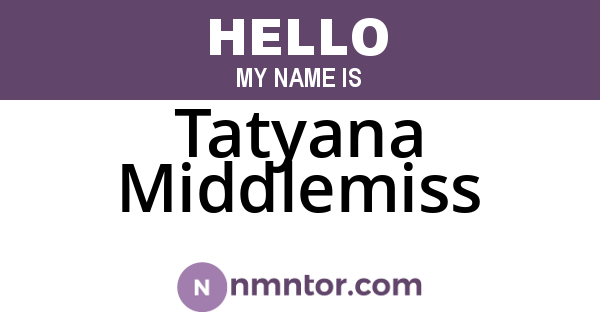 Tatyana Middlemiss