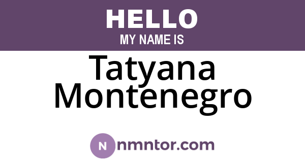 Tatyana Montenegro