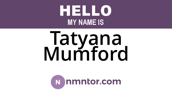 Tatyana Mumford