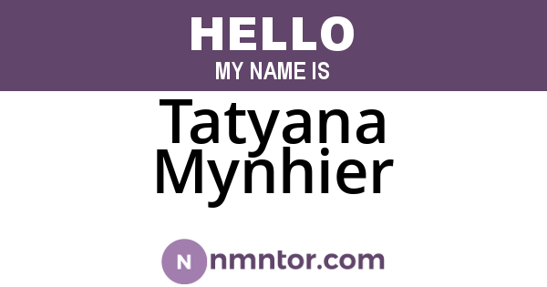 Tatyana Mynhier