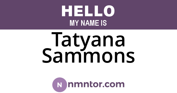 Tatyana Sammons