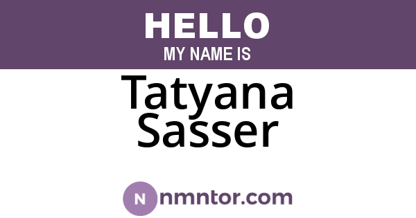 Tatyana Sasser